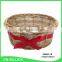 Natural wicker material cosmetic basket gift basket with ribbon