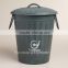 household metal stronger galvanized rubbish bin with lid