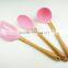 32016 Kitchen Utensils 3pcs silicone tools with bamboo handle