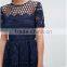 Wholesale OEM Women Clothes Women short Sleeve lace Midi Dress