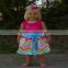 Cute cheap baby cotton dresses rainbow chevron dress for girls children baby clothing chevron dress