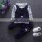 2016 Hot sale summer or autumn black baby 2pcs set , boys and girls clothes set import from china