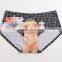 2017 Latest Personalized Your Own Brand Logo Design 95% Cotton 5% Spandex Private Label Band Cute Cartoon Lady Underwear Briefs