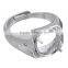 Fashion jewelry micro pave cubic zirconia 925 silver ring mounting