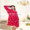 printed red bear coral fleece thick robe