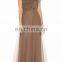 Latest formal gown design tulle and silk evening gown dress made in china
