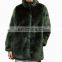 Fashion Outwear Green Faux Fur Winter Coat Women