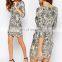 Embroidered sequined middle sleeve wholesale price mini party dress