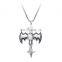 Fashionable New Black Enemal Bat Shape With Pendant Latest Design Slivery Plated Chain Necklace