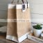Eco Friendly Jute bag  burlap grocery bag with PU Leather Handle