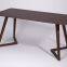 V shaped legs dining table with solid wood base 6 chairs