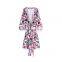 Woman Lady Snake 3/4 Sleeve Robe Bridal Robe Kimono Robe