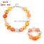 Halloween Thanksgiving Girl Necklace + Bracelet Set Kids Charms Bubble Necklace 2pcs Set