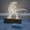 3D Oval Shape Wooden Lamp Base With Acrylic Plate Led Night Lamps