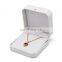 Custom Elegant Pu Leather White Color Ring Pendant Earrings Box