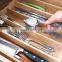 Cutlery Organizer in Drawer Adjustable Cutlery Adjustable Cutlery  Tray Bamboo Expandable