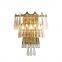 Modern Style Corridor Living Room Bedroom Decoration Gold Metal Luxury Crystal Wall Light