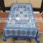 Indian Cotton Table Cloth Hand Block Blue Multicolor Printed Dinning Table Cloth Vintage Wall Hanging Throw Bed Sheet Cover TC36
