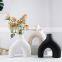 Wholesale Nordic Abstract Vase Vasi Cinesi White Black Beige Vasen Art Vazen Ceramic Vase For Home Decor Wohnkultur Luxus