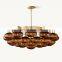 Large Modern Luxury CABRETTE Amber Glass Round Chandelier Hanging For Living Room and Dining Room Bedroom Hotel Ceiling