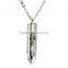 titanium stainless steel bullet pendant necklace men's design can open to put something in it