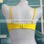 Latest fresh yellow big cup ladies gym wear