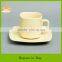 Small capacity cololful square shape cup/ ceramic coffee mug with saucer tea set, LJ-3002