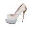 Catwalk Shoes Handmade Wedding Strass Shoes Round Toe Platform High Heel Scorpion Heels