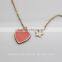 Creative Gold Plated Epoxy Heart Shape Short Chain Pendant Necklace