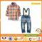 Good Quality 2 PCS Baby Boy Long Sleeve Plaid Shirt with Jeans Baby Clothing