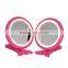 becautiful color hand held led light up cosmetic mirror/2 sides magnifying mirror