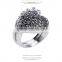 2pcs/One Aaa Cubic Zircon Rings Austrian Crystal 18k White Gold Plating Heart Ring