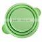 Promotional large round shaped folding silicone food storage container with lid