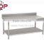 kitchen Worktable With Under Shelf & Backsplash