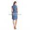 2015 European fashion lady sleeveless polo jeans latest dress designs for ladies JXQ852