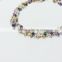 Natural Multi-Color Gemstone Bezel beaded chain 925 silver Amethyst Tourmaline Moonstone Labradorite