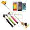 2015 smartphone selfie stick with bluetooth shutter button factory fast delivery selfie monopod bluetooth for travel tourism