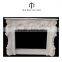 Home decorative white marble table ethanol fireplace