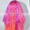 Remy Pink and purple mixed color wig synthetic crazy and funny wig N300