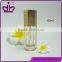 Hexagonal clear glass 40ml cosmetic bottle with gold cap