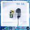 DOE VI Level 6 9V 3A Switching Power Adapter With EMC,CB,CE,UL,FCC,SAA Approved