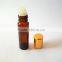 1Oml amber roll on perfume glass bottle with roll on ball and aluminum cap