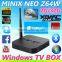 2016 newest stable box ! MINIX NEO Z64 Window8.1 ott tv box with Bing 2gb ram 32gb rom hd media player internet tv set top box