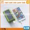 Solar portable charger power bank, hand crank dynamo mobile charger with dual USB output