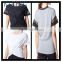 2016 short mesh sleeve top with Knotted front Office In United States (USA)Small Minimum