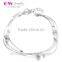 Bracelet 925 Silver Bracelet 925 Silver Fashion Jewelry Three Lines Light Bead Bracelet Wholesale
