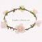 Yiwu factory manufacturer floral hairband ,6 flowers tiara/crown headband for woman