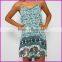 2015 Sexy Women Summer Dress Fashion Backless Sleeveless Casual Women Digital Print Cocktail Party Evening Beach Mini Dress