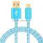 VOXLINK colorful 5v 2a gold plated 2m Crocodile USB typc c Charger Cable for macbook