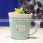 ceramic cactus lid coffee mug